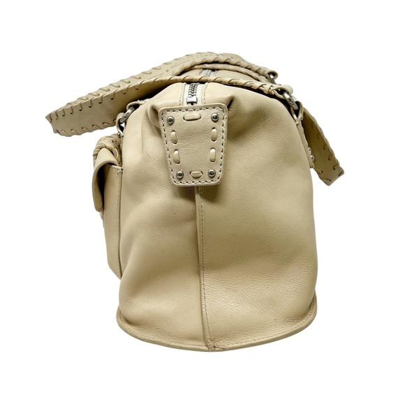 MICHAEL KORS Western Light Beige Leather Hobo Shoulder Handbag - Picture 3 of 12